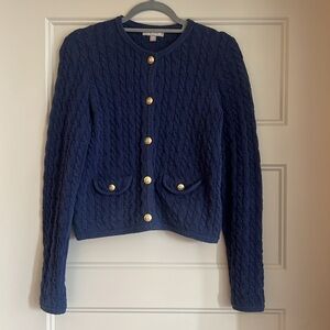 NWOT J Crew Odette cable knit sweater jacket